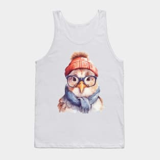 Cozy Chicken in an Orange Hat Tank Top